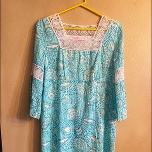 Lilly Pulitzer dress size L cotton eyelet summer